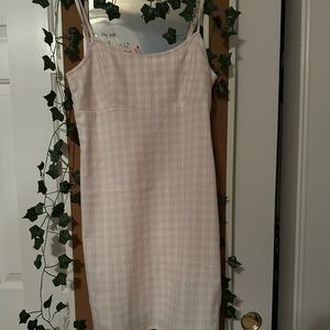 Brandy Melville light pink plaid dress